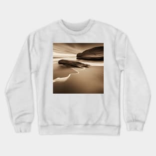 Victorian Coastal landscape Beach Waves Photo Crewneck Sweatshirt